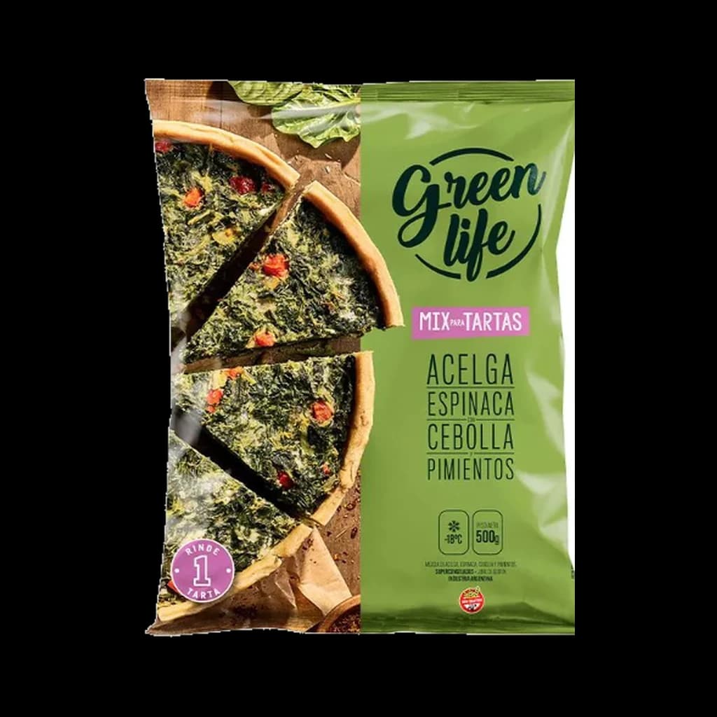 Green Life Mix Tartas Acelga, Espinaca, Cebolla y Pimientos - 500 g