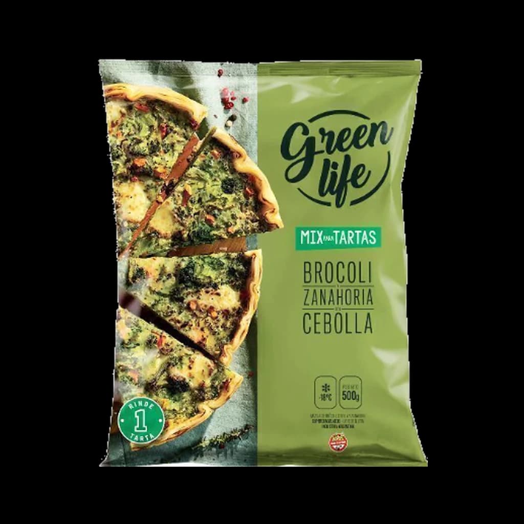 Green Life Mix Tartas Brócoli, Zanahoria y Cebolla - 500 g