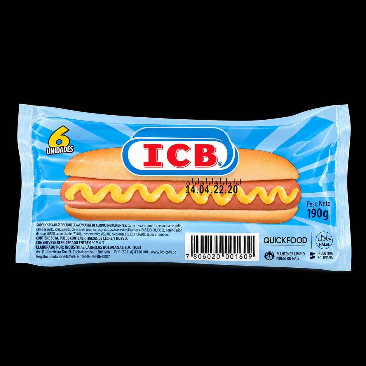 Salchichas ICB - 190 g · 6 unidades