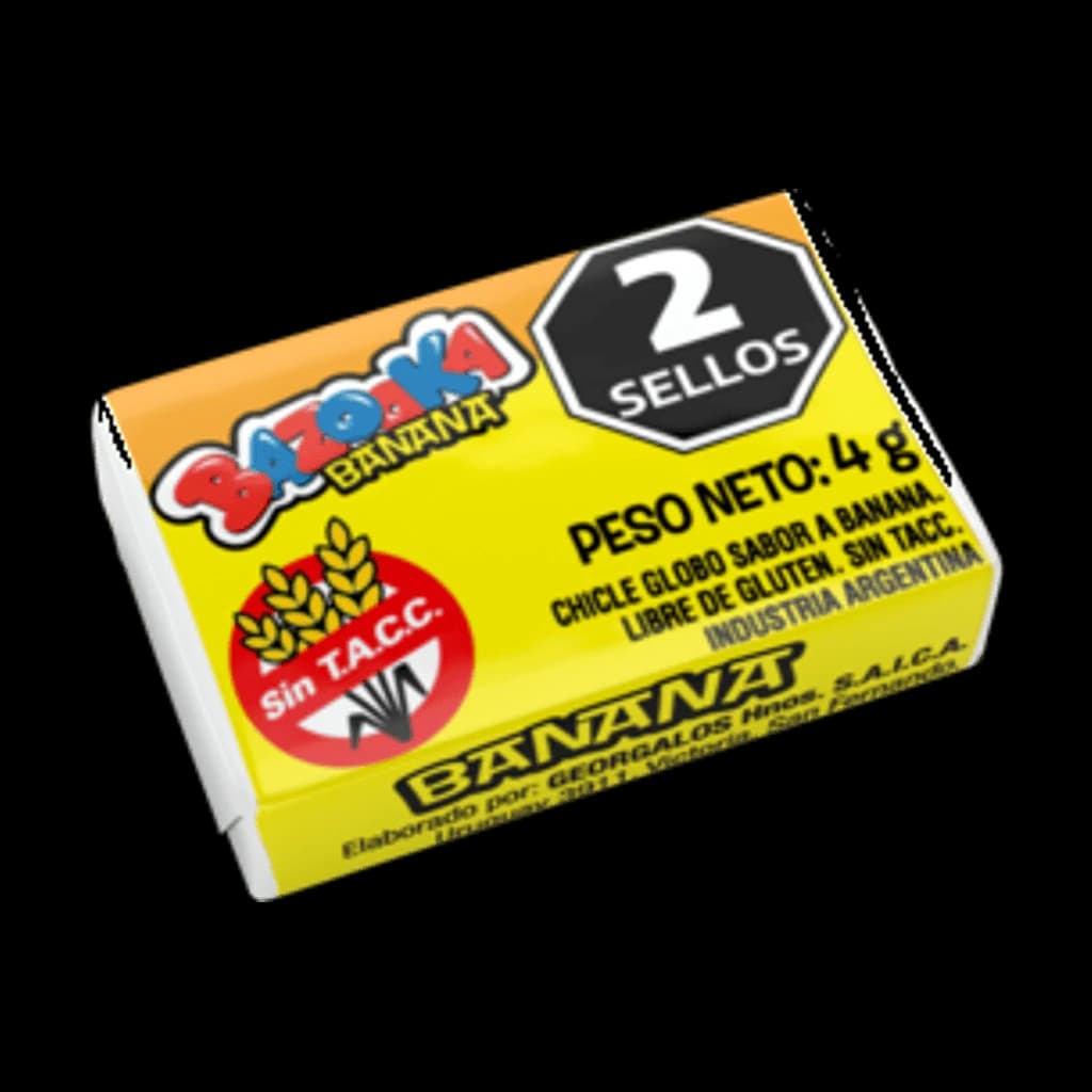 Bazooka Banana - 4 g, 80 unidades · Display