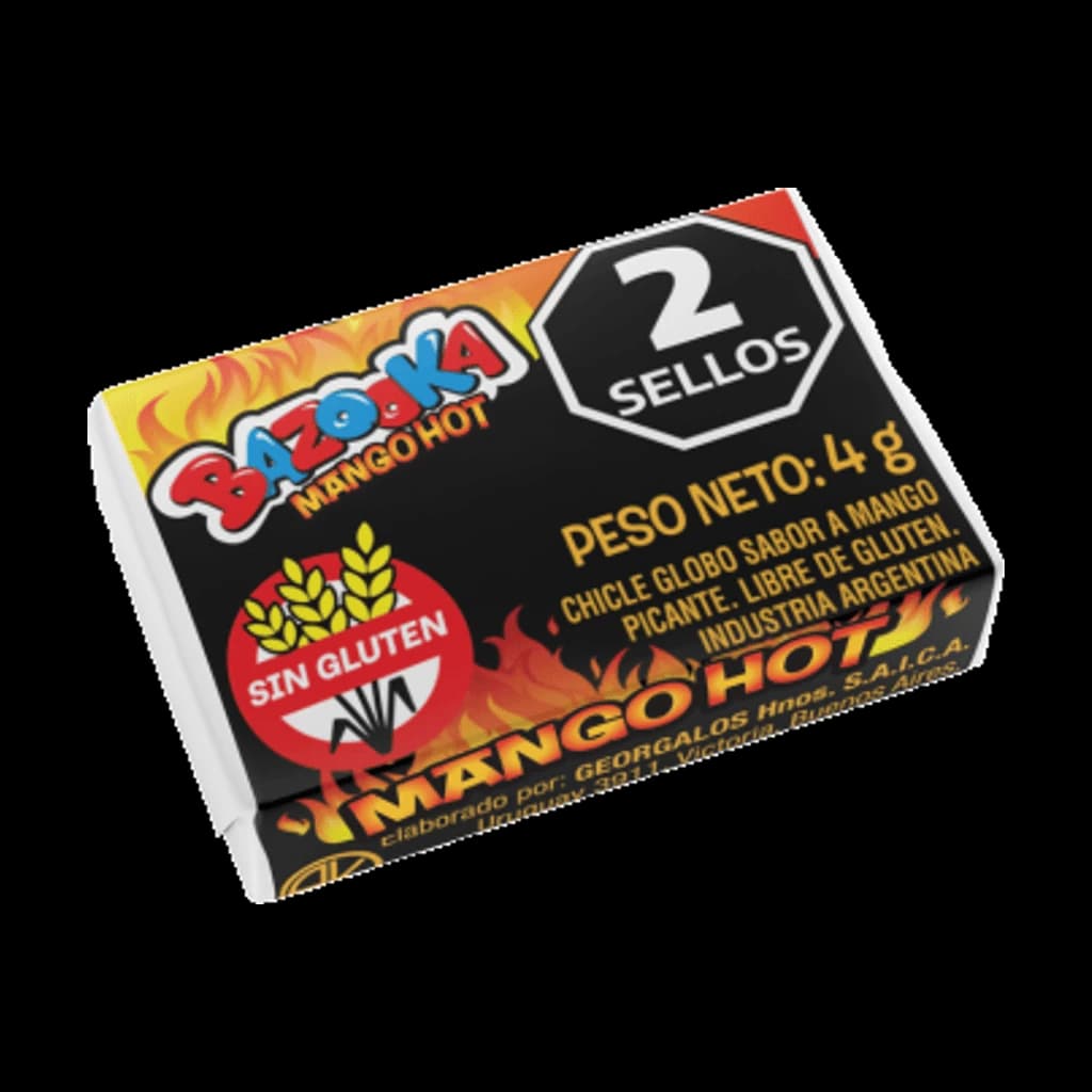 Bazooka Mango Hot - 4 g, 80 unidades · Display
