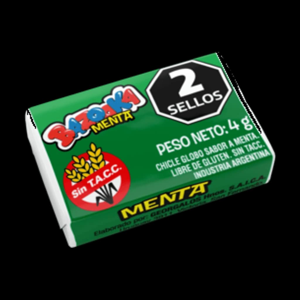 Bazooka Menta - 4 g, 80 unidades · Display