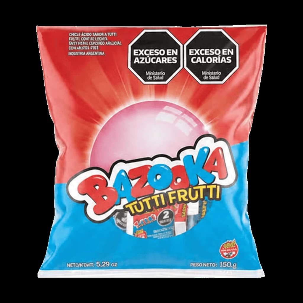 Bazooka Tutti Frutti - 4 g, 30 unidades