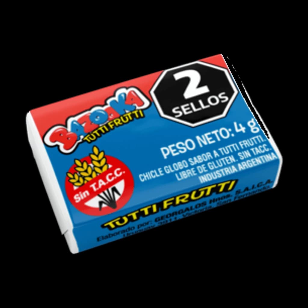 Bazooka Tutti Frutti - 4 g, 80 unidades · Display