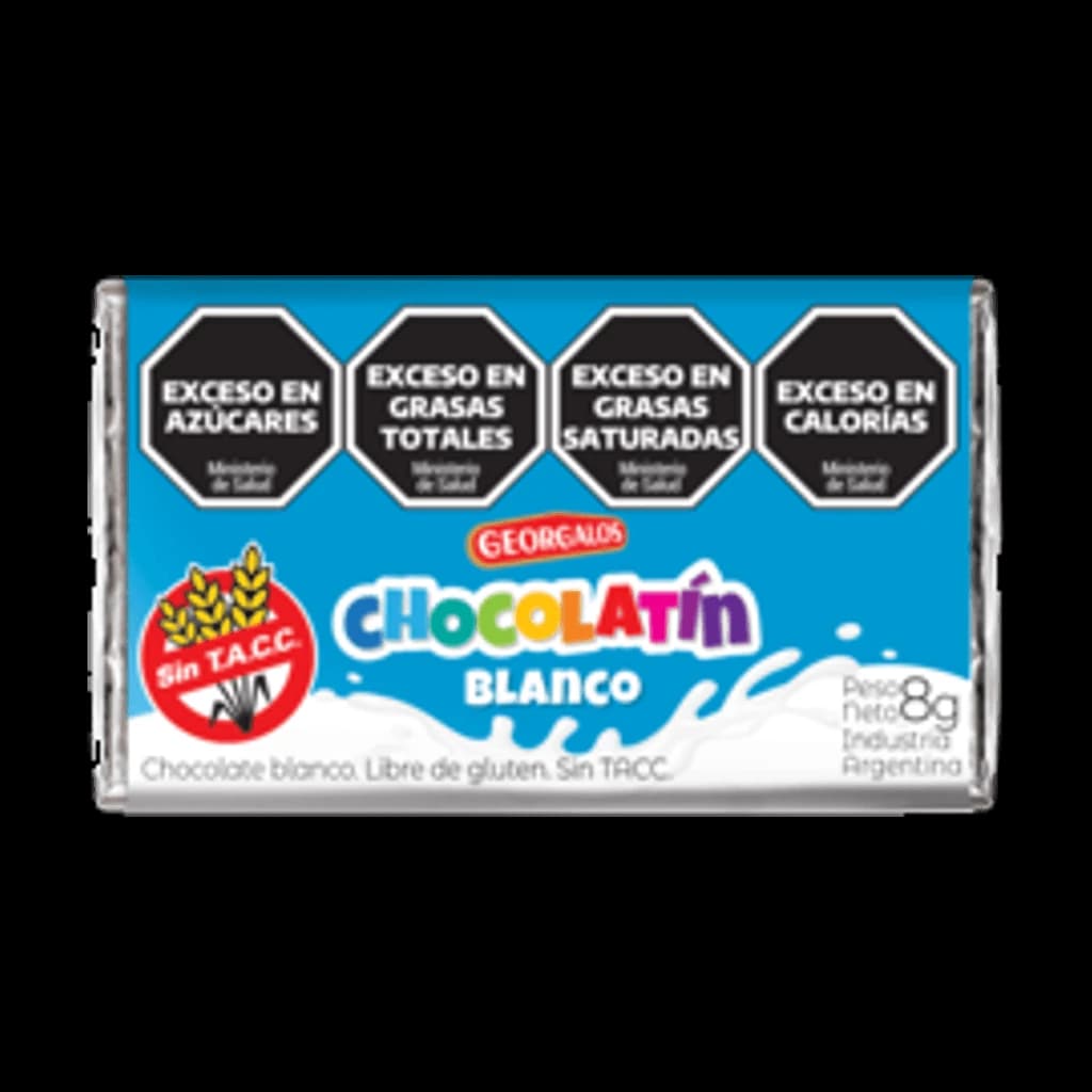 Chocolatín Georgalos Blanco - 8 g, 40 unidades · Display