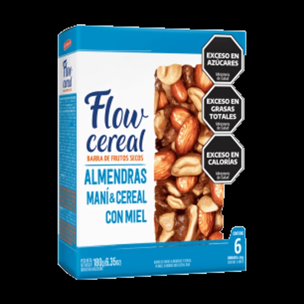 Flow Cereal Almendras Enteras - 30 g, 6 unidades · Estuche