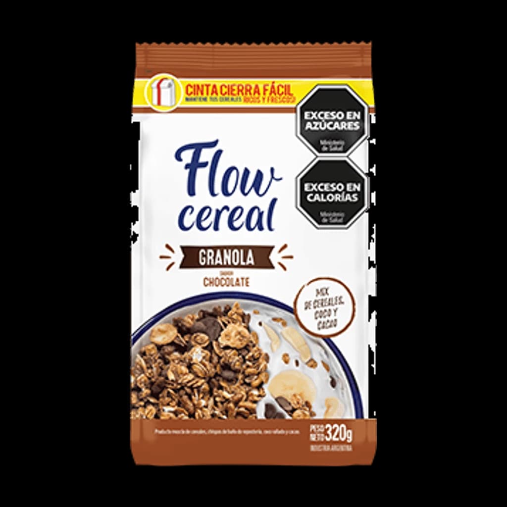 Flow Cereal Granola sabor Chocolate - 320 g, 20 unidades