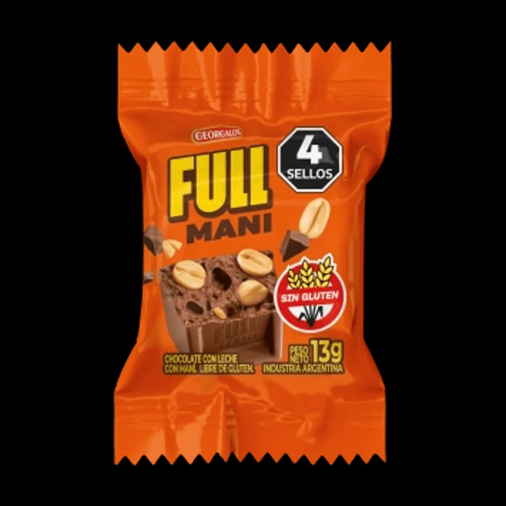 Full Maní Bombón con Leche y Maní - 13 g, 24 unidades · Display