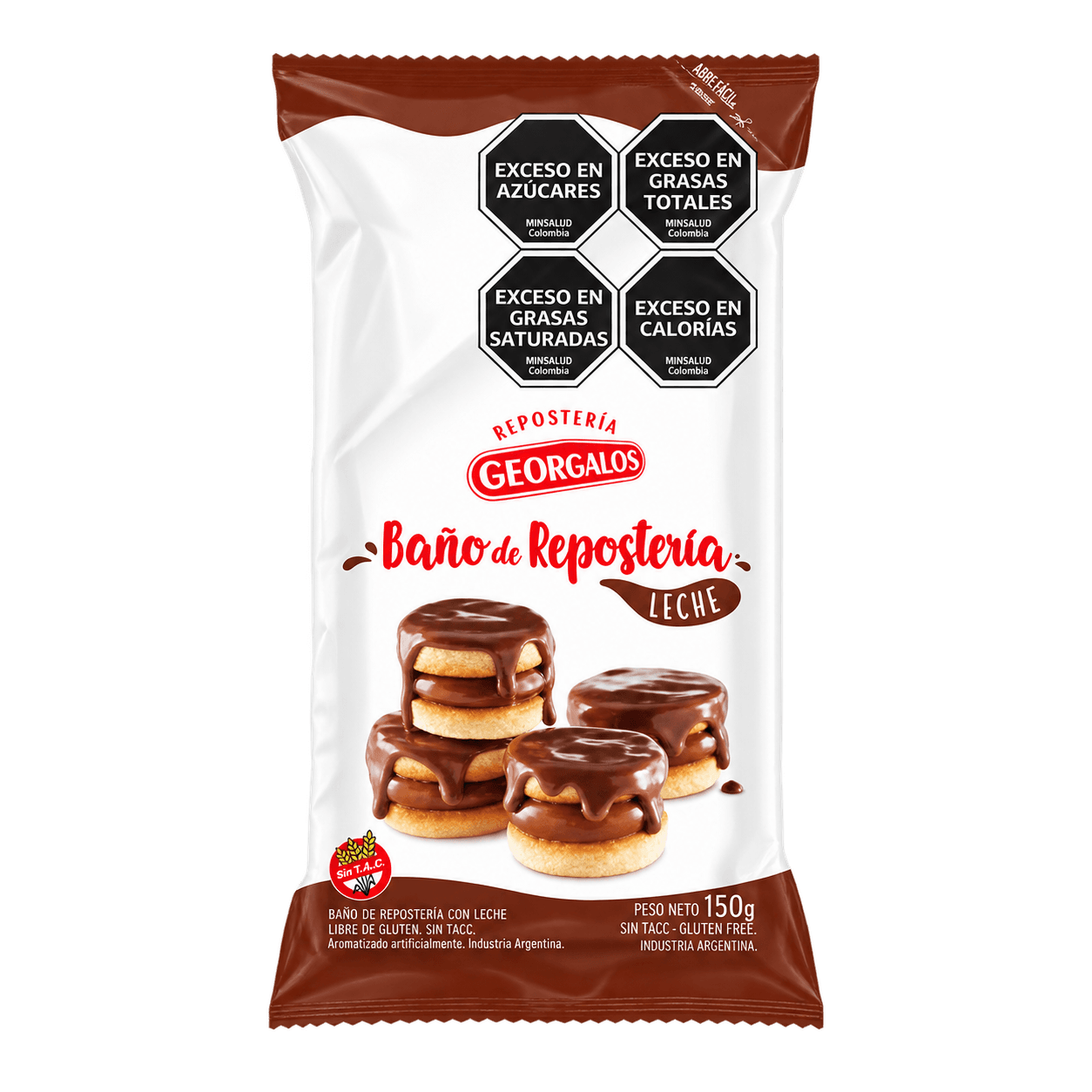 Georgalos Baño de Repostería Leche - 150 g, 12 unidades · Display