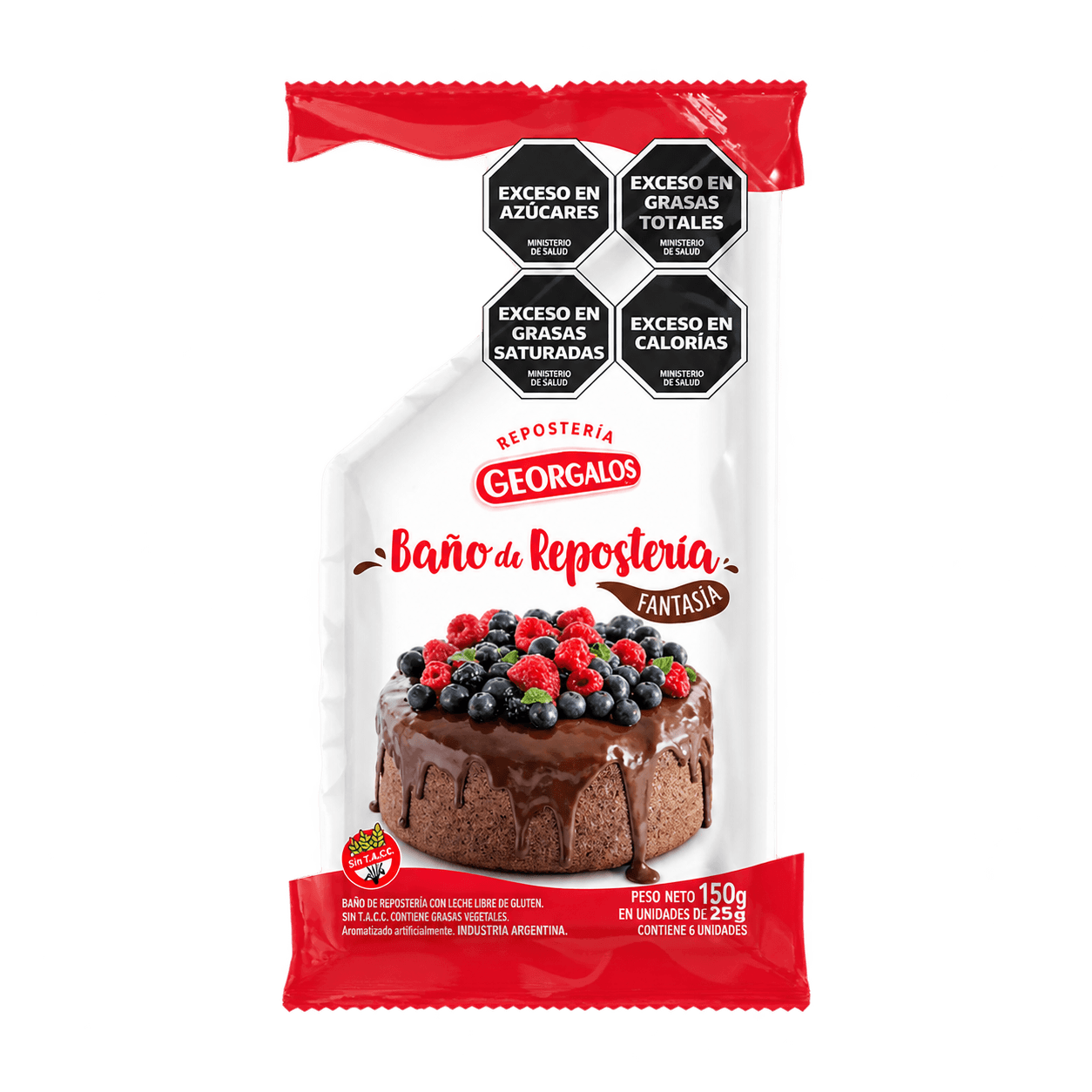 Georgalos Baño de Repostería Semiamargo - 150 g, 12 unidades · Display