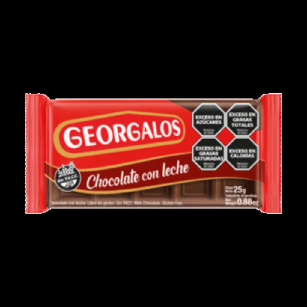 Georgalos Chocolate con Leche - 25 g, 24 unidades · Display