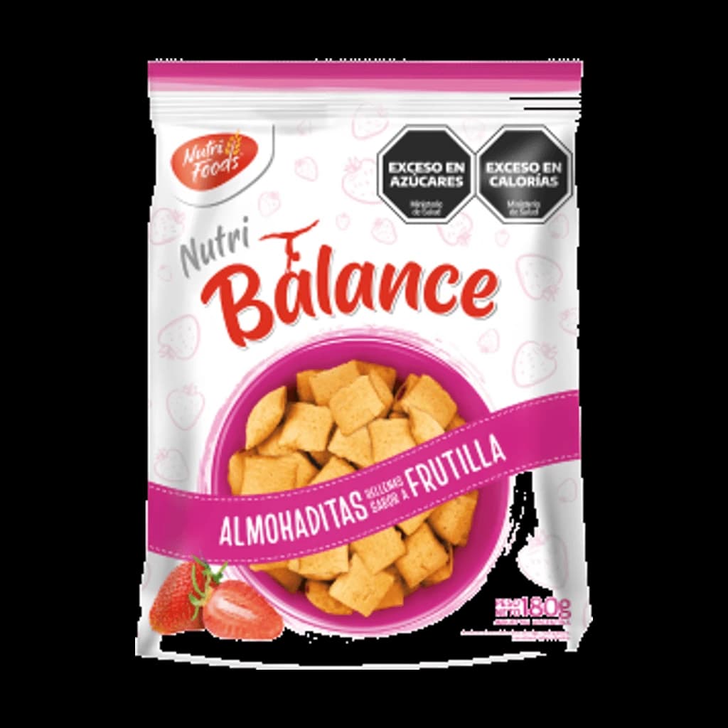 NutriBalance Almohaditas Frutilla - 180 g, 20 unidades