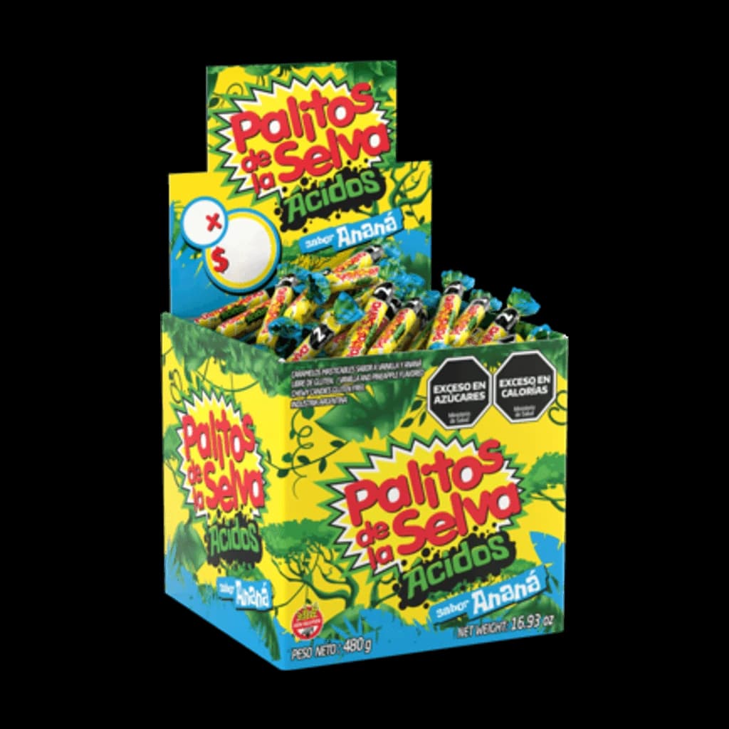 Palitos de la Selva Ananá Ácida - 480 g, Display