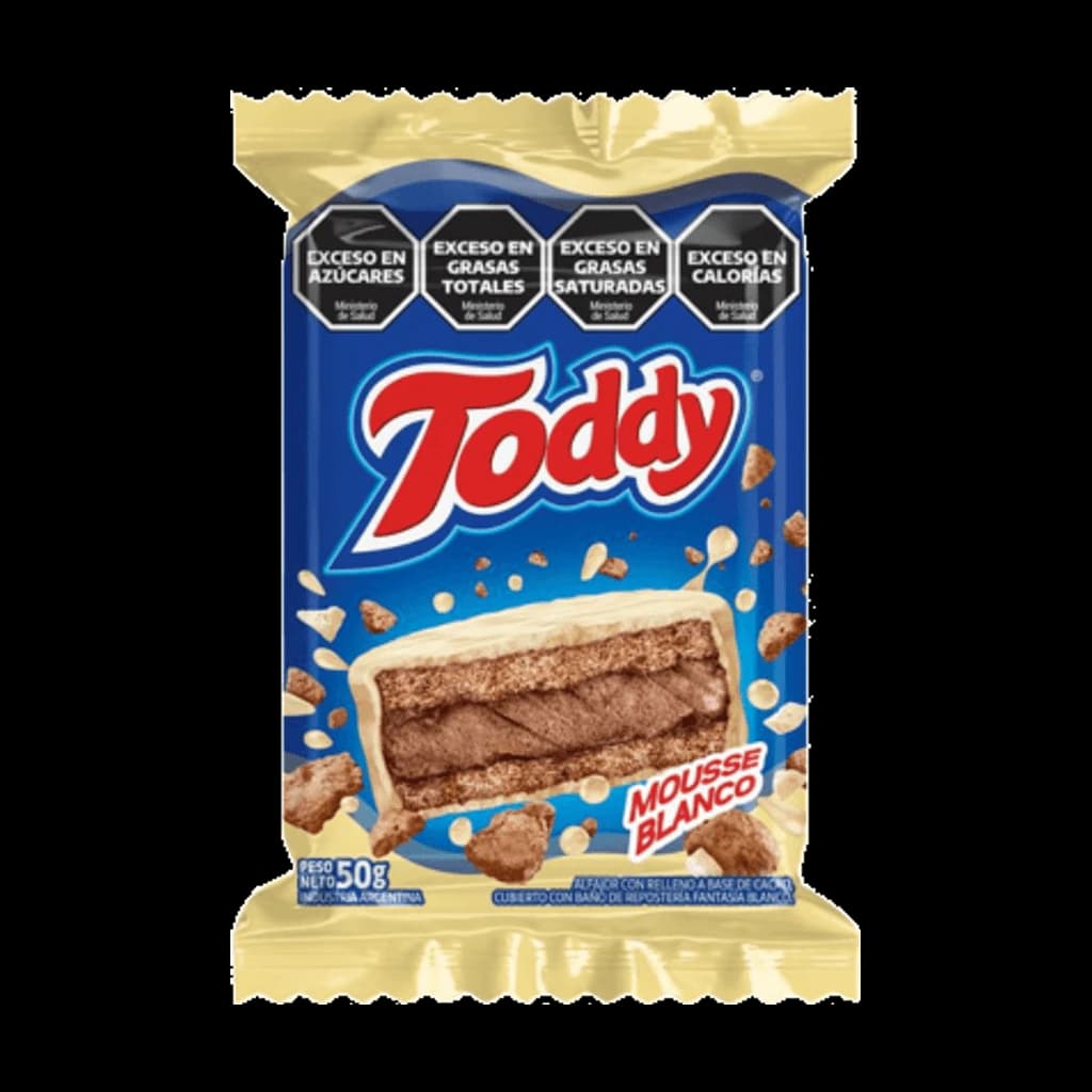 Toddy Alfajor Blanco Mousse - 50 g, 24 unidades