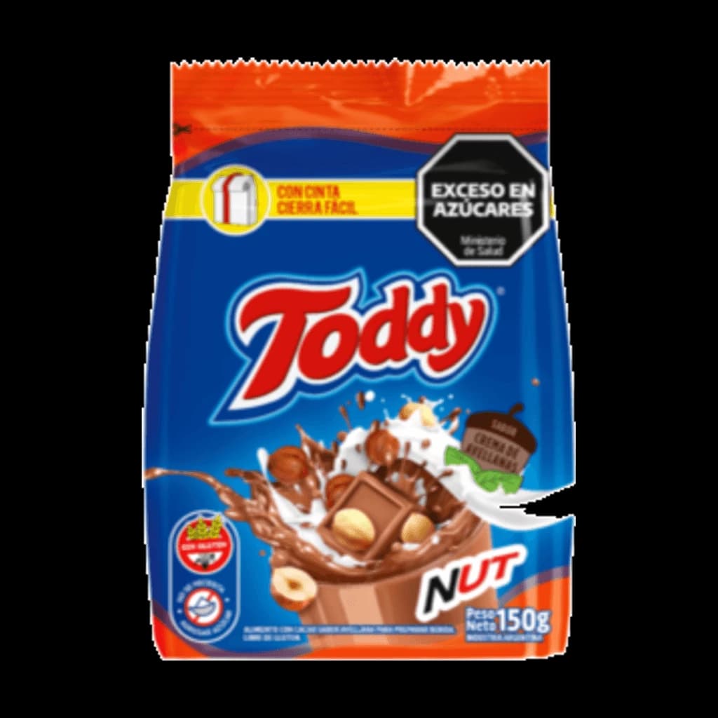 Toddy Cacao en Polvo Avellanas - 150 g, 12 unidades