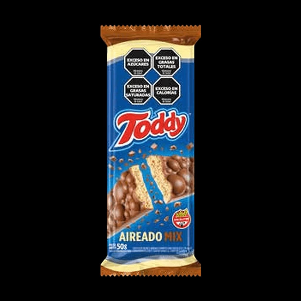 Toddy Chocolate Aireado Combinado - 50 g, 10 unidades · Display